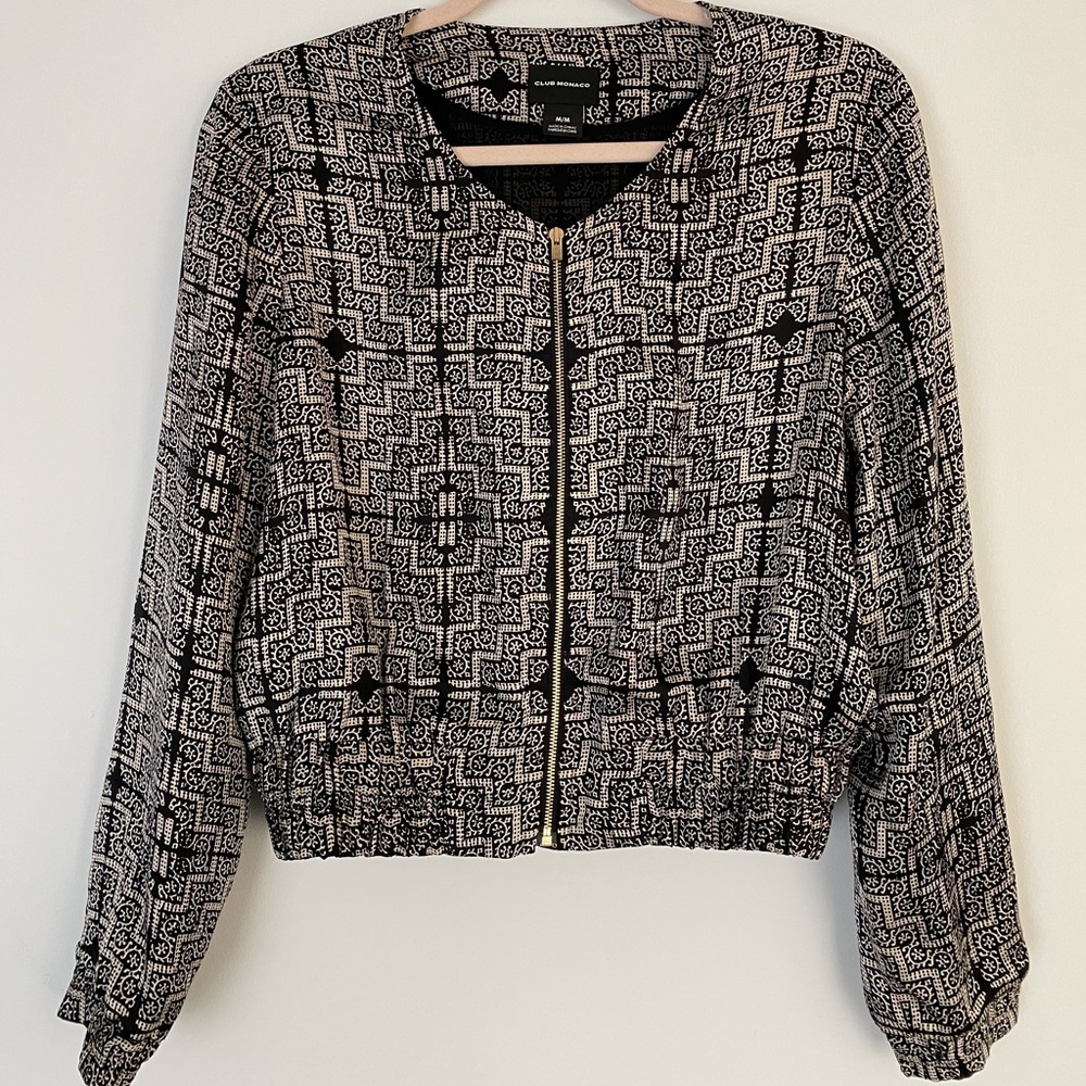 Club Monaco Silk Bomber Jacket (M)
